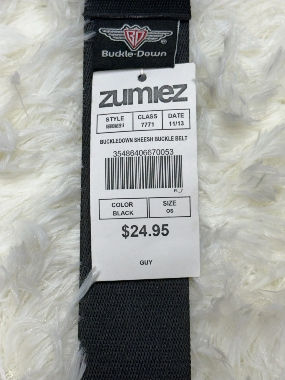 Buckle-Down Black Seatbelt Belt with Silver Honda Buckle